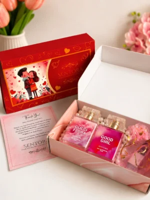 Lovespell Combo For Her ( Gucci Flora + Good Girl + Crimson Kiss Perfume Oil Free ) + Customized Letter + Gift Packaging